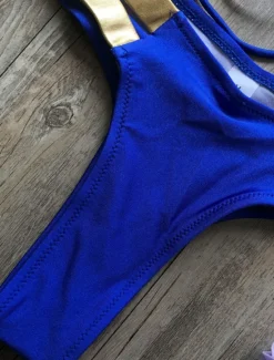 Women's Normal Swimwear Bikini 2 Piece Thong Swimsuit Open Back Cut Out Sexy Vacation Sexy Leopard Color Block Strap Bathing Suits Women Bikinis