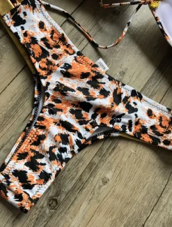 Women's Normal Swimwear Bikini 2 Piece Thong Swimsuit Open Back Cut Out Sexy Vacation Sexy Leopard Color Block Strap Bathing Suits Women Bikinis