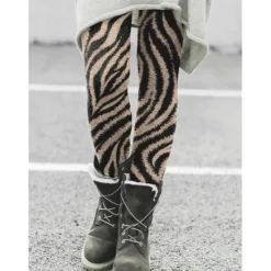 Outlet Women's Normal Tights Leggings Fashion Full Length Mid Waist Cat Gradient Zebra Print Comfort Micro-elastic Gifts Casual Black Red Purple Fuchsia Slim Women Leggings