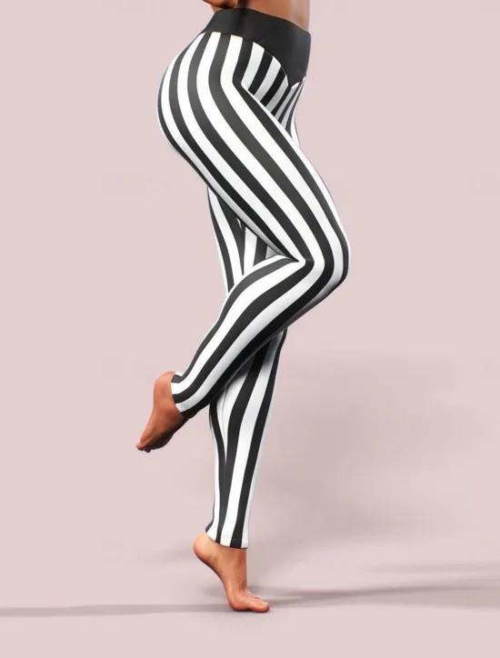Online Women's Normal Tights Leggings Casual / Sporty Athleisure Ankle-Length Mid Waist Stripe Print Tummy Control Butt Lift Comfort Stretchy Yoga Weekend Summer Spring & Fall Slim Women Leggings