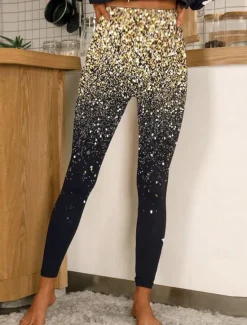 Clearance Women's Normal Tights Leggings Designer Sparkle Sparkle & Shine Long High Waist Graphic Prints Flower / Floral Print Butt Lift Comfort Tummy Control High Elasticity Yoga Weekend A B C D Skinny Women Leggings