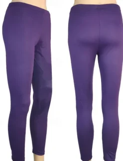 Best Women's Normal Tights Leggings Fashion Tights Full Length Mid Waist Plain Tummy Control Butt Lift Comfort High Elasticity Casual Weekend Lake blue Sapphire Wine Red Ice silk yellow leopard pants Women Leggings