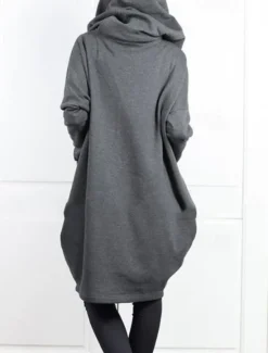 Women's Outdoor Zipper Solid Color Windproof Fashion Loose Fit Outerwear Long Sleeve Fall dark brown S Women Jackets