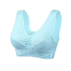 Discount Women's Oversized Lace Sports Bras Cross Front Side Buckle Wire Free Bra Yoga Workout Activewear Home Outfits Women Lingerie