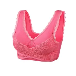 Discount Women's Oversized Lace Sports Bras Cross Front Side Buckle Wire Free Bra Yoga Workout Activewear Home Outfits Women Lingerie