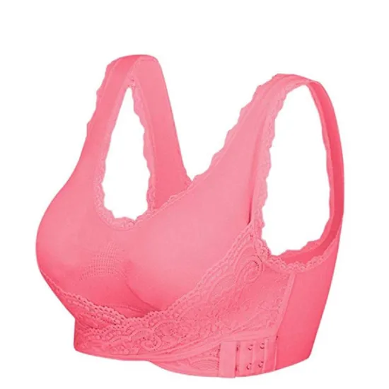 Discount Women's Oversized Lace Sports Bras Cross Front Side Buckle Wire Free Bra Yoga Workout Activewear Home Outfits Women Lingerie