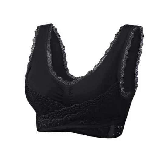 Discount Women's Oversized Lace Sports Bras Cross Front Side Buckle Wire Free Bra Yoga Workout Activewear Home Outfits Women Lingerie