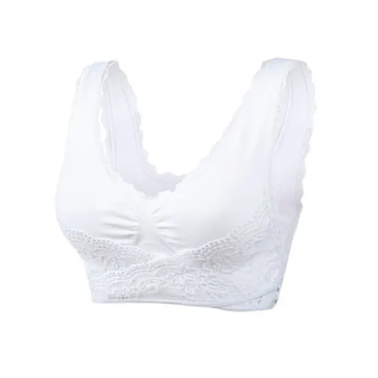 Discount Women's Oversized Lace Sports Bras Cross Front Side Buckle Wire Free Bra Yoga Workout Activewear Home Outfits Women Lingerie