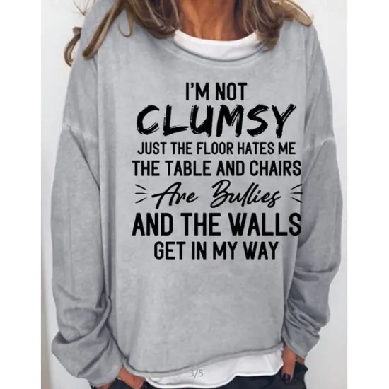 Best Women's Oversized Sweatshirt Pullover Cotton Blend Text Daily Sports Print Monograms Active Streetwear Loose Fit Round Neck Long Sleeve Without Lining Micro-elastic Comfrt Breathable Soft Fabric Women Hoodies & Sweatshirts