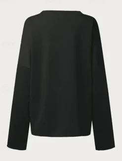 Best Women's Oversized Sweatshirt Pullover Cotton Blend Letter Street Casual Sports Basic Round Neck Long Sleeve Top Micro-elastic Fall & Winter Comfrt Breathable Soft Fabric Women Hoodies & Sweatshirts
