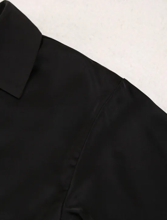 Hot Women's Pajama Set Casual Comfort Pure Color Button Up Elastic Waist Shirt Pant Home Daily Long Sleeve Shirt Collar Black Green Summer Spring Fall Regular Fit Women Pajama-Setter