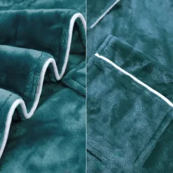 Women's Pajamas Bathrobe Robes Gown Nighty 1PC Pure Color Warm Plush Casual Party Home Daily Fleece Terry V Wire Long Sleeve Modern Style Belt Included Pocket Fall Winter Home Outfits Women Pajama-Setter