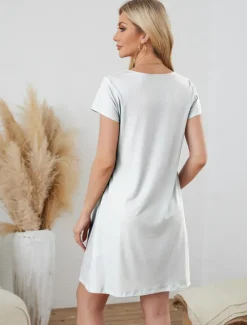 Online Women's Pajamas Cat Simple Home Crew Neck Short Sleeve Summer Spring Home Outfits Women Sleepwear