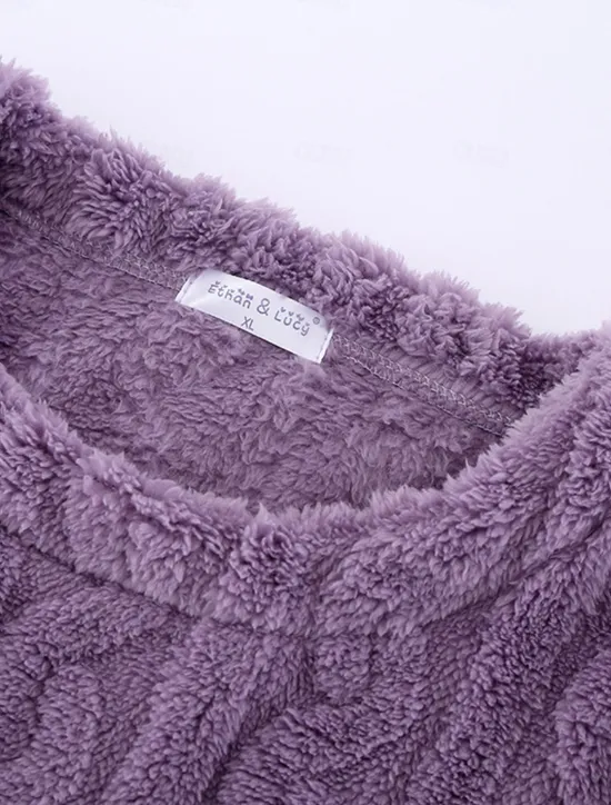 Hot Women's Pajamas Nightgown Pure Color Simple Comfort Comfrt Home Fleece Crew Neck Spring Fall Home Outfits Women Sleepwear