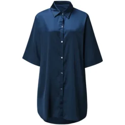 Clearance Women's Pajamas Nightgown Dress Pjs Pure Color Fashion Simple Comfort Party Home Bed Satin V Wire Half Sleeve Summer Spring Women Sleepwear