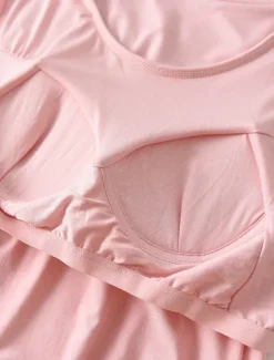Sale Women's Pajamas Nightgown Nightshirt Dress Pure Color Simple Comfort Home Daily Bed Modal Breathable Crew Neck Short Sleeve T shirt Tee Summer Spring Home Outfits Women Sleepwear