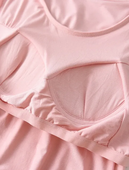 Sale Women's Pajamas Nightgown Nightshirt Dress Pure Color Simple Comfort Home Daily Bed Modal Breathable Crew Neck Short Sleeve T shirt Tee Summer Spring Home Outfits Women Sleepwear