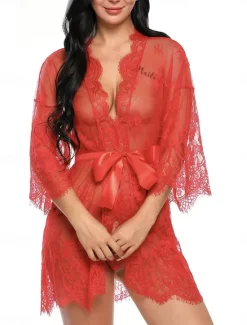 Online Women's Pajamas Nightgown Nightshirt Dress Pure Color Simple Casual Soft Home Daily Bed Breathable V Wire Long Sleeve Summer Spring Home Outfits Women Lingerie