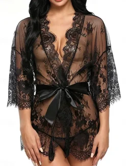 Online Women's Pajamas Nightgown Nightshirt Dress Pure Color Simple Casual Soft Home Daily Bed Breathable V Wire Long Sleeve Summer Spring Home Outfits Women Lingerie