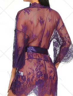 Online Women's Pajamas Nightgown Nightshirt Dress Pure Color Simple Casual Soft Home Daily Bed Breathable V Wire Long Sleeve Summer Spring Home Outfits Women Lingerie
