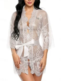 Online Women's Pajamas Nightgown Nightshirt Dress Pure Color Simple Casual Soft Home Daily Bed Breathable V Wire Long Sleeve Summer Spring Home Outfits Women Lingerie
