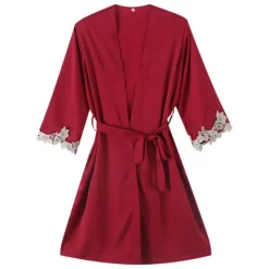 Clearance Women's Pajamas Nightgown Dress Pjs 2 Pieces Pure Color Fashion Casual Comfort Home Daily Bed Satin Silk V Wire Long Sleeve Elastic Waist Chest pads Summer Spring Home Outfits Women Pajama-Setter