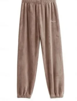 Hot Women's Pajamas Pants Letter Plush Casual Comfort Home Daily Bed Coral Fleece Coral Velvet Warm Pant Fall Winter Home Outfits Women Sleepwear