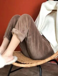Hot Women's Pajamas Pants Letter Plush Casual Comfort Home Daily Bed Coral Fleece Coral Velvet Warm Pant Fall Winter Home Outfits Women Sleepwear