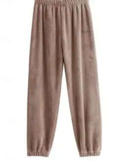 Hot Women's Pajamas Pants Letter Plush Casual Comfort Home Daily Bed Coral Fleece Coral Velvet Warm Pant Fall Winter Home Outfits Women Sleepwear