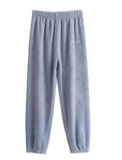 Hot Women's Pajamas Pants Letter Plush Casual Comfort Home Daily Bed Coral Fleece Coral Velvet Warm Pant Fall Winter Home Outfits Women Sleepwear