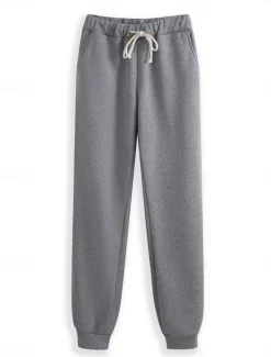 Sale Women's Pajamas Set Fleece Lined 2 Pieces Sweatshirt Tracksuits Daily Fleece Pants Long Sleeve Crew Neck Plain Casual Black Dark Pink Blue Fall Regular Fit Women Two Piece Sets