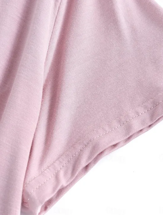 Clearance Women's Pajamas Sets Pure Color Fashion Simple Comfort Home Daily Bed Modal Breathable V Wire Short Sleeve T shirt Tee Pant Chest pads Summer Home Outfits Women Pajama-Setter