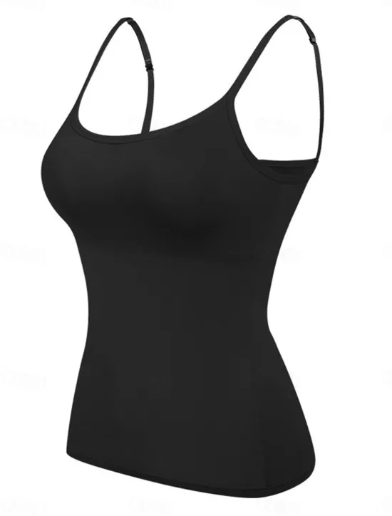 Online Women's Pajamas Top Pure Color Simple Comfort Daily Rayon Breathable Straps Sleeveless Strap Top Backless Chest pads Summer Spring Home Outfits Women Sleepwear