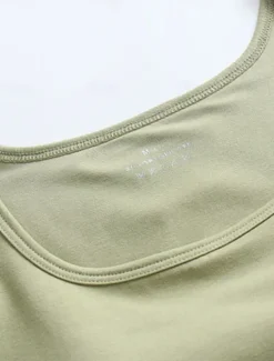 Sale Women's Pajamas Top Pure Color Fashion Sport Simple Daily Rayon Breathable Square Neck Sleeveless Tank Top Chest pads Summer Spring Home Outfits Women Lingerie