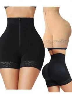 Clearance Women's Panties Hip Enhancer Shapewear Zipper Tummy Control Fajas Shorts High Waisted Body Shaper Boyshort Underwear Home Outfits Women Shapewear