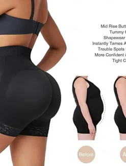 Clearance Women's Panties Hip Enhancer Shapewear Zipper Tummy Control Fajas Shorts High Waisted Body Shaper Boyshort Underwear Home Outfits Women Shapewear
