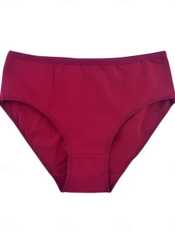 Women's Panties Pure Color Undergarments Comfort Home Daily Bed Cotton Breathable Elastic Waist Summer Spring Home Outfits Women Lingerie