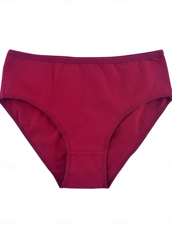 Women's Panties Pure Color Undergarments Comfort Home Daily Bed Cotton Breathable Elastic Waist Summer Spring Home Outfits Women Lingerie