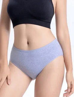 Women's Panties Pure Color Undergarments Comfort Home Daily Bed Cotton Breathable Elastic Waist Summer Spring Home Outfits Women Lingerie