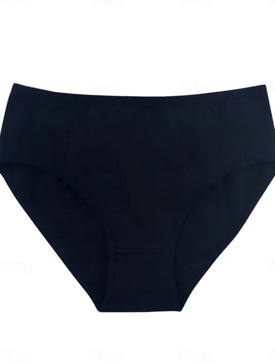 Women's Panties Pure Color Undergarments Comfort Home Daily Bed Cotton Breathable Elastic Waist Summer Spring Home Outfits Women Lingerie