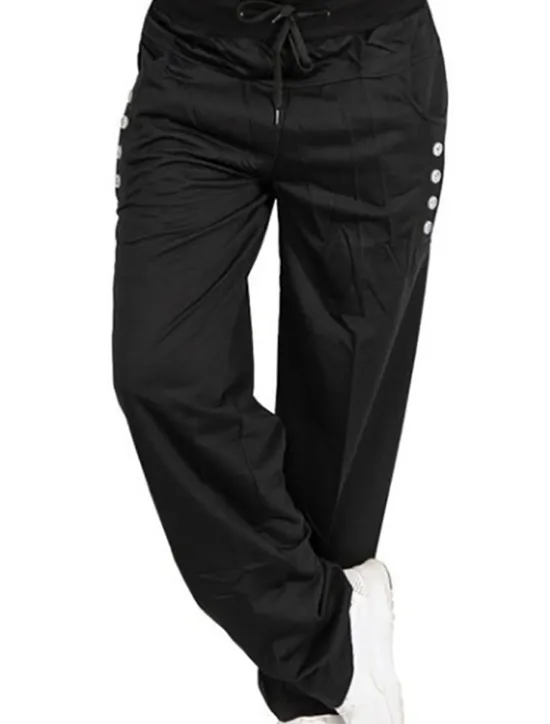 New Women's Pants Trousers Sporty Casual Lounge Full Length Natural Solid Color Micro-elastic Vacation Daily Weekend Black Dark Navy Light Grey Dark Gray Fall Winter Regular Fit Women Pants