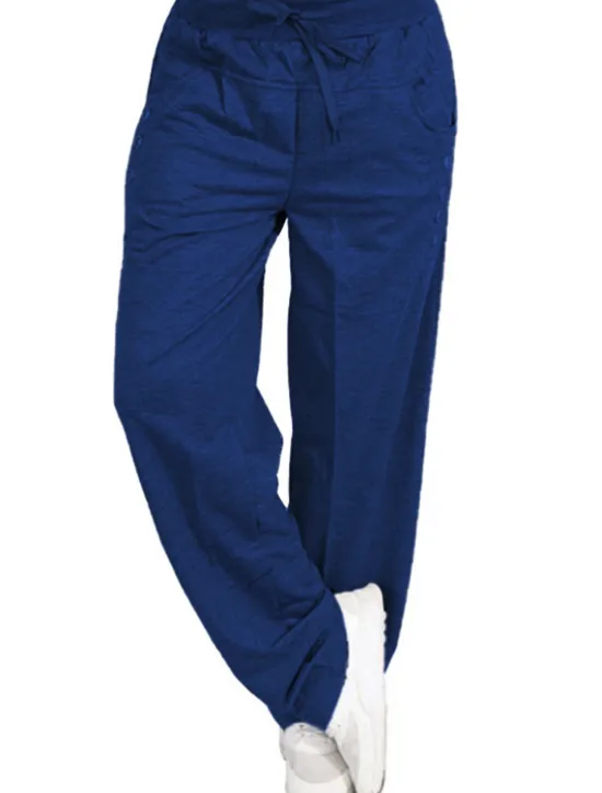 New Women's Pants Trousers Sporty Casual Lounge Full Length Natural Solid Color Micro-elastic Vacation Daily Weekend Black Dark Navy Light Grey Dark Gray Fall Winter Regular Fit Women Pants