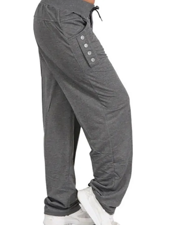 New Women's Pants Trousers Sporty Casual Lounge Full Length Natural Solid Color Micro-elastic Vacation Daily Weekend Black Dark Navy Light Grey Dark Gray Fall Winter Regular Fit Women Pants