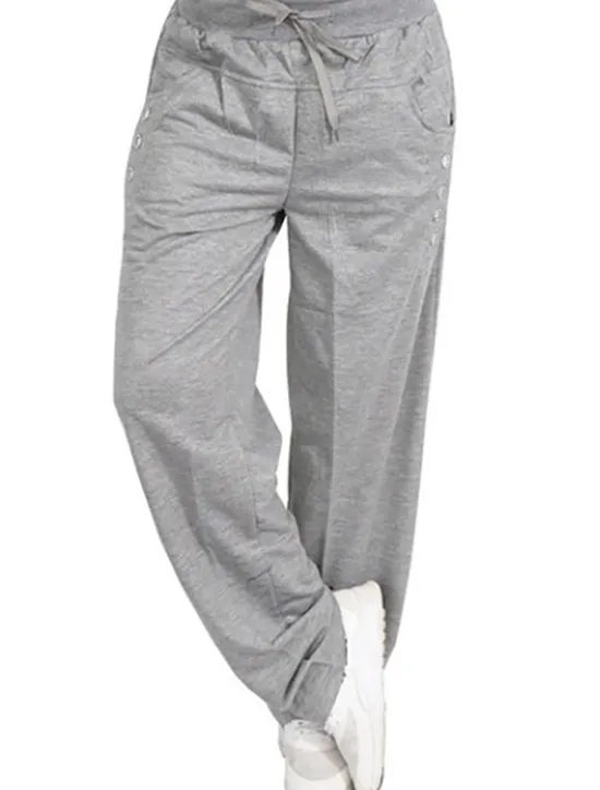 New Women's Pants Trousers Sporty Casual Lounge Full Length Natural Solid Color Micro-elastic Vacation Daily Weekend Black Dark Navy Light Grey Dark Gray Fall Winter Regular Fit Women Pants