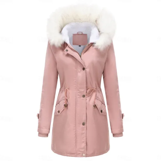 Clearance Women's Parka Jacket Hiking Windbreaker Hiking Fleece Jacket Winter Outdoor Thermal Warm Fleece Lining Windproof Winter Jacket Full Length Visible Zipper Fishing Camping / Hiking / Caving Traveling Women Puffers & Parka
