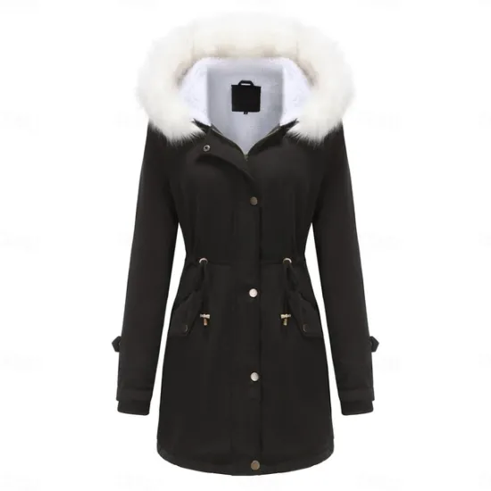 Clearance Women's Parka Jacket Hiking Windbreaker Hiking Fleece Jacket Winter Outdoor Thermal Warm Fleece Lining Windproof Winter Jacket Full Length Visible Zipper Fishing Camping / Hiking / Caving Traveling Women Puffers & Parka
