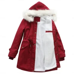 Clearance Women's Parka Jacket Hiking Windbreaker Hiking Fleece Jacket Winter Outdoor Thermal Warm Fleece Lining Windproof Winter Jacket Full Length Visible Zipper Fishing Camping / Hiking / Caving Traveling Women Puffers & Parka
