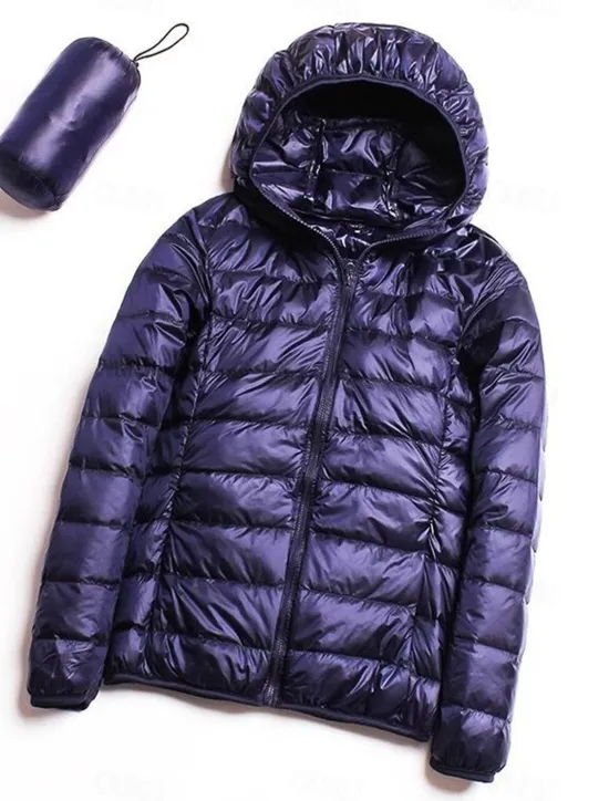Clearance Women's Parka Warm Breathable Zipper Pocket Modern Outdoor Casual Minimalism Plain Street Daily Going out Walking Zipper Hoodie Regular Fit Long Sleeve Outerwear Navy Black Pink Fall Winter Women Puffers & Parka