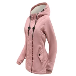 Sale Women's Parka Waterproof Puffer Jacket Thermal Warm Heated Coat Fleece Lined Winter Coat Windproof Outdoor Zip up Hooded Coat Sports Hiking Jacket Purple Pink Women Women's Jacket
