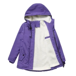 Sale Women's Parka Waterproof Puffer Jacket Thermal Warm Heated Coat Fleece Lined Winter Coat Windproof Outdoor Zip up Hooded Coat Sports Hiking Jacket Purple Pink Women Women's Jacket